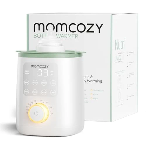 Momcozy Nutri Chauffe-Biberon, 9-en-1Chauffe Biberon avec Veilleuse, Contrôle Précis de la Température, Préserve les Nutriments du Lait Maternel, Compatible avec Tous les Biberons et le Lait Infantile