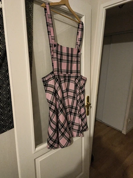 Magnifique robe salopette tartan