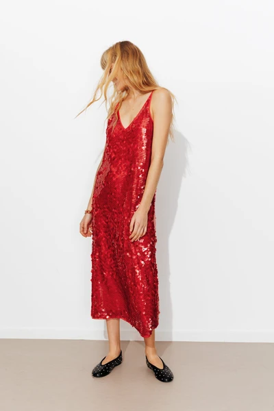 Longue robe à paillettes Femme