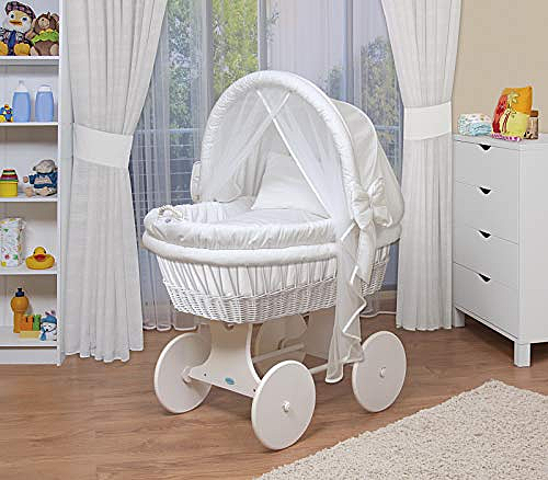 Waldin Landau Berceau Bebe Complet Avec Equipement 26 Modeles Disponibles Cadre Roues Blanc Laque Couleur Du Tissu Blanc Astre Blanc Berceaux La Chambre De Bebe