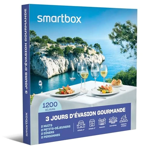 SMARTBOX - Coffret Cadeau Couple - Idée cadeau original : Séjour gastronomique à deux pour un weekend gourmand à la découverte des terroirs