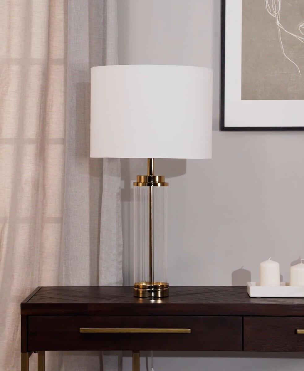Grande lampe à poser blanc doré Gabor | WestwingNow