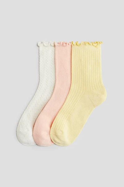 Lot de 3 paires de chaussettes avec détail surjeté