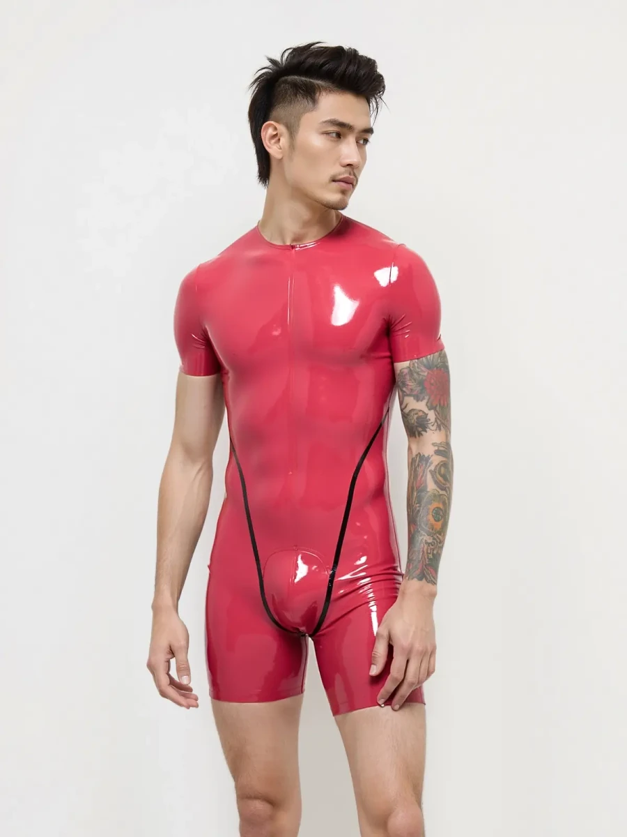 Combinaison de surf en latex sans col et manches courtes pour homme