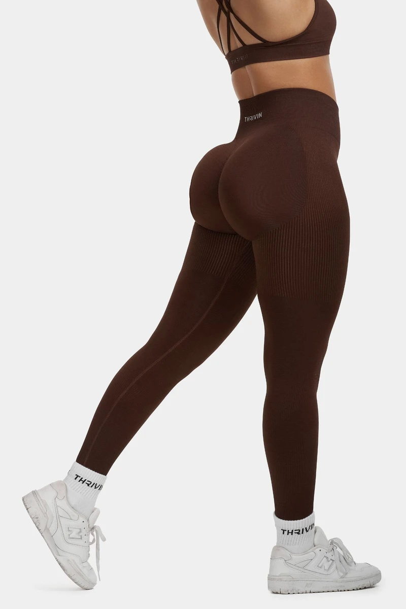 SculptV2 Ribbed Contour Leggings - Bourbon Brown