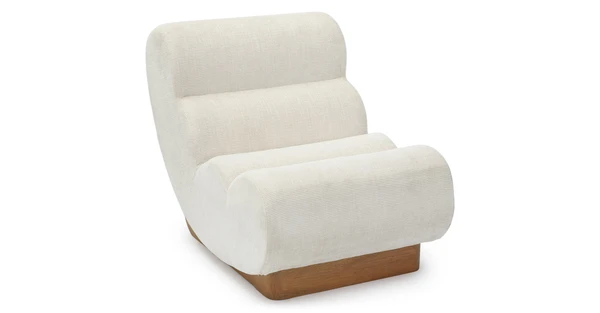 Fauteuil modulable COZY tweed crème & bois blond