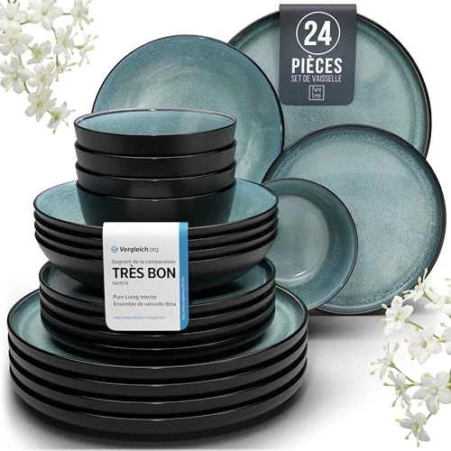 Set de vaisselle 24 pièces Ibiza dark petrol
