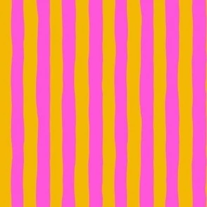 Candy Stripes Pink & Yellow Fabric | Spoonflower