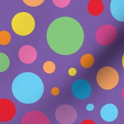 Clown Spots - on purple - medium scale Fabric | Spoonflower