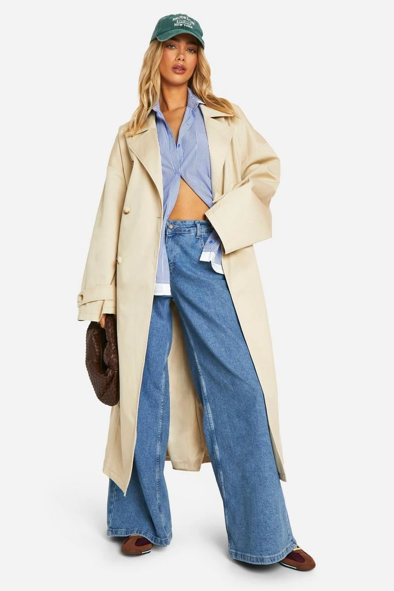Trench croisé à ceinture