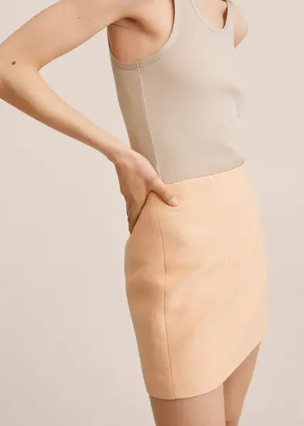 Jupe tailleur coton -  Femme | MANGO OUTLET France