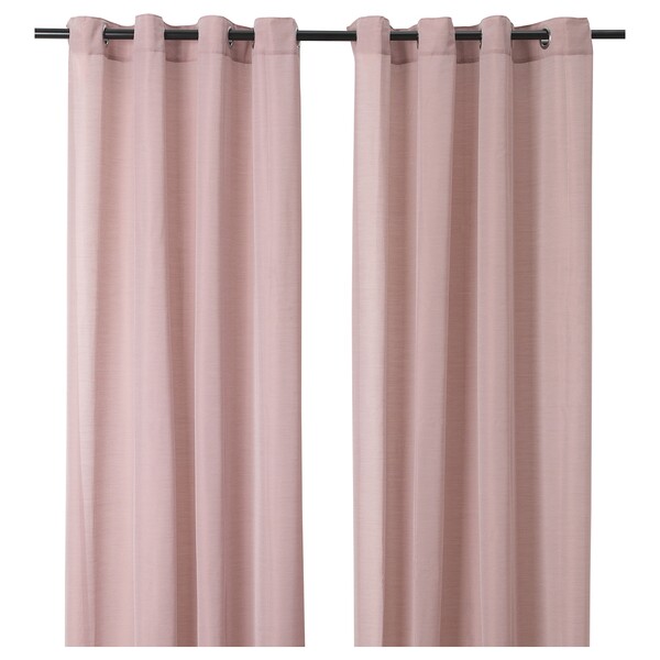 HILJA Rideaux, 2 pièces - rose avec oeillets 145x300 cm