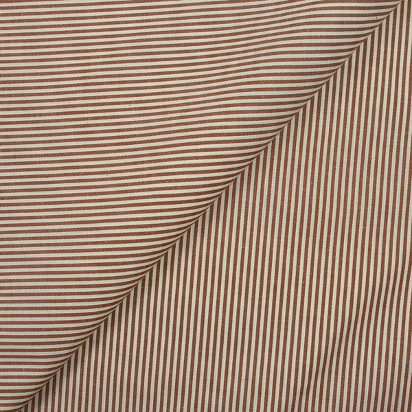 Coton fin tissé-teint Sophie rayé 2mm fond marron