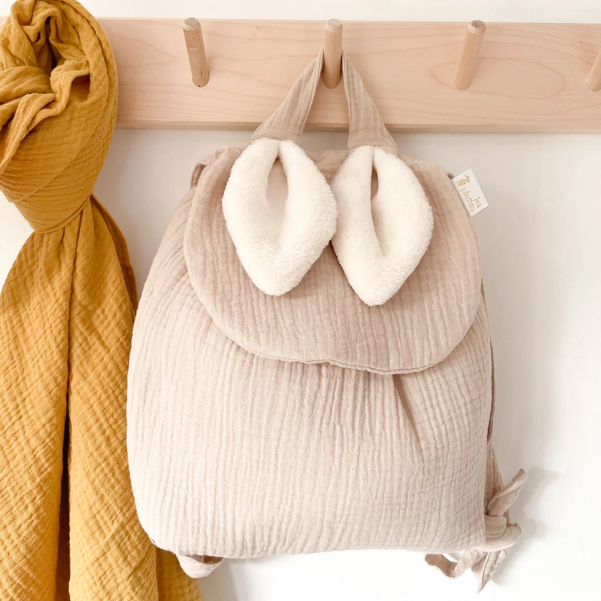 Sac à dos lapin gaze de coton