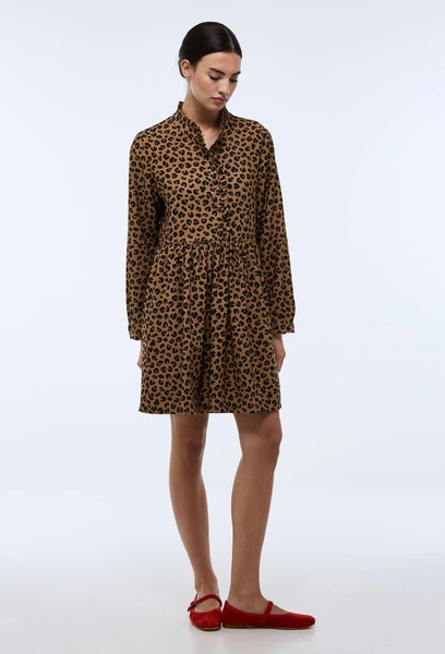 Robe courte imprimée détail volants