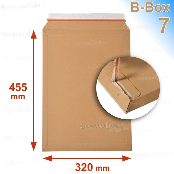 Enveloppe carton B-Box 7 MARRON format 320x455 mm