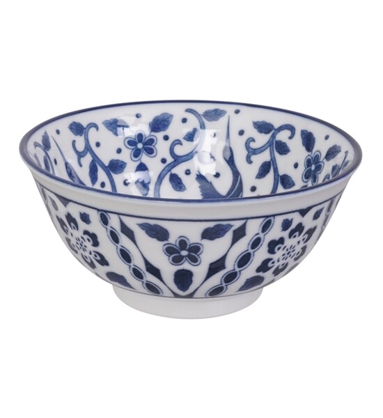 Bol porcelaine Nippon Blue fleurs blanc & bleu D15 x H7 cm Tokyo Design Studio blanc | BHV MARAIS