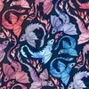 Dragon fire dark turquoise & purple Fabric | Spoonflower