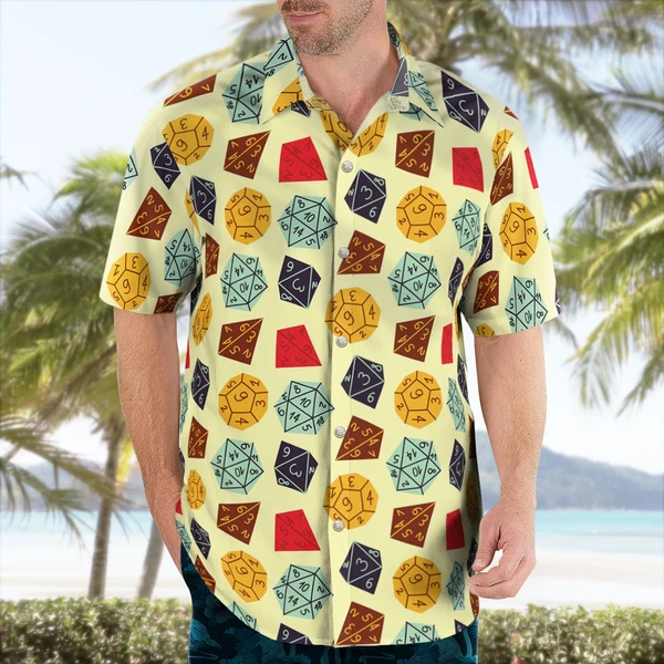 DND Hawaiian Shirt Soft Gold D20 Roll