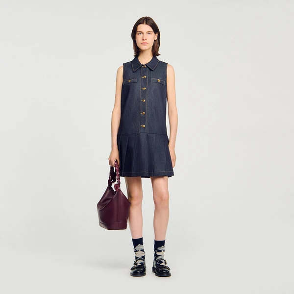 Robe courte en denim