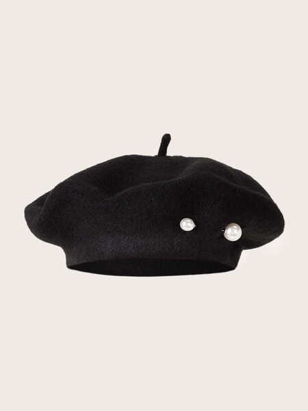 Béret avec fausse perle