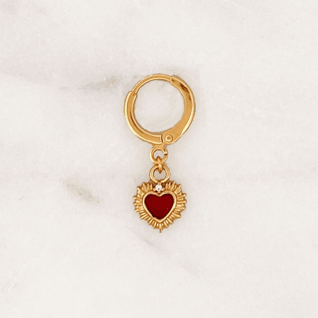 Earring Tiny Bordeaux Heart