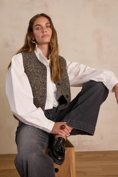 Gilet sans manches PHARELL en laine tweed