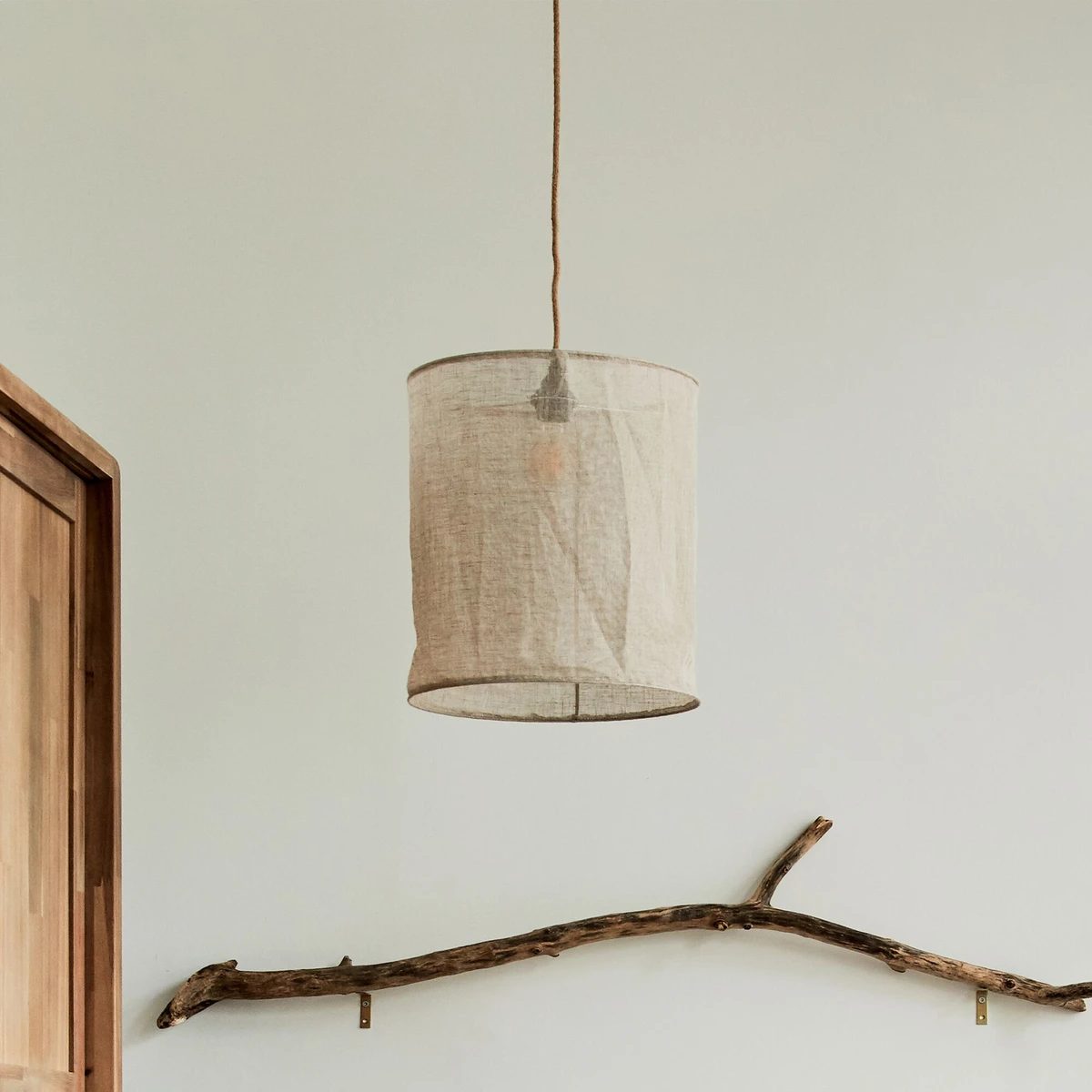 ORMES - Abat-jour cylindrique en lin D35cm - beige