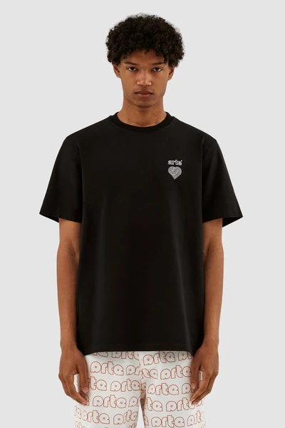 XS Noir - Taut Embroi Heart Logo T-shirt - Black