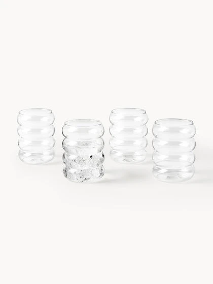 Verres à eau soufflés bouche Bubbly, 4 pièces