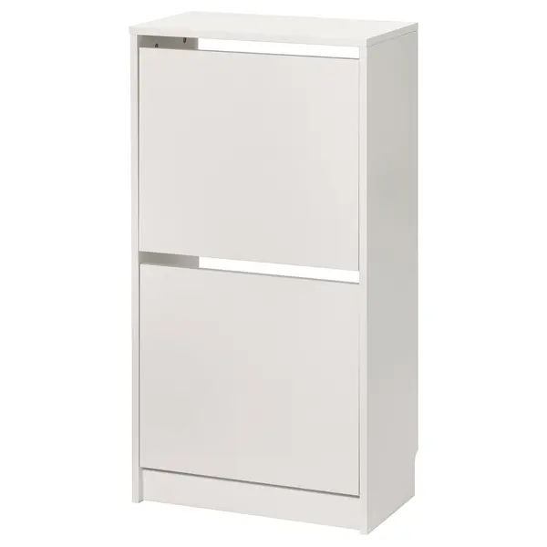 BISSA Armoire à chaussures 2 casiers - blanc 49x28x93 cm