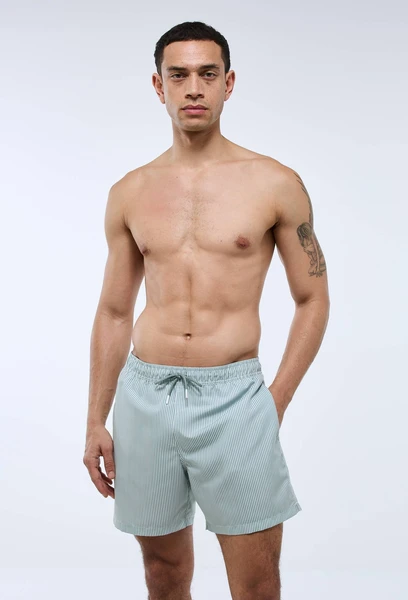 Short de bain rayé VERT CLAIR pour homme MONOPRIX