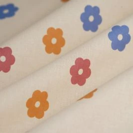 Tissu cretonne fleurs Pop multicolore