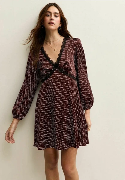 New Look SPOTTY TRIM MINI - Robe de jour - purple pattern/violet chiné - ZALANDO.FR