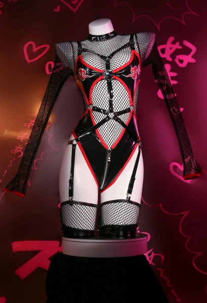 Ninja Itachi Dérivé Ensemble de Lingerie Sexy Noire Deux Pièces Bikini  pour Femme