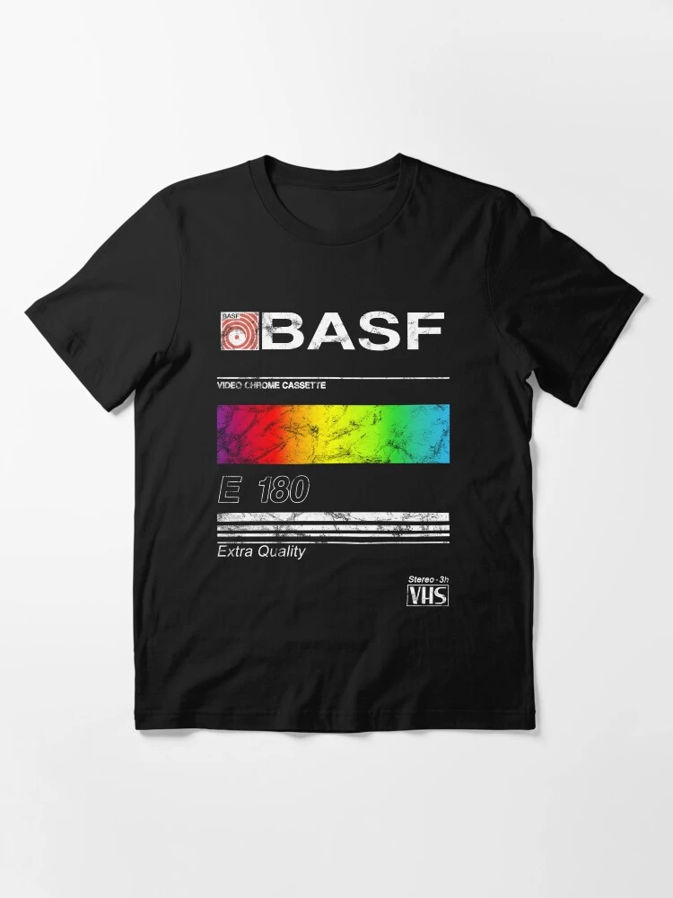 T-shirt essentiel 3XL Noir Couverture VHS Vintage BASF 