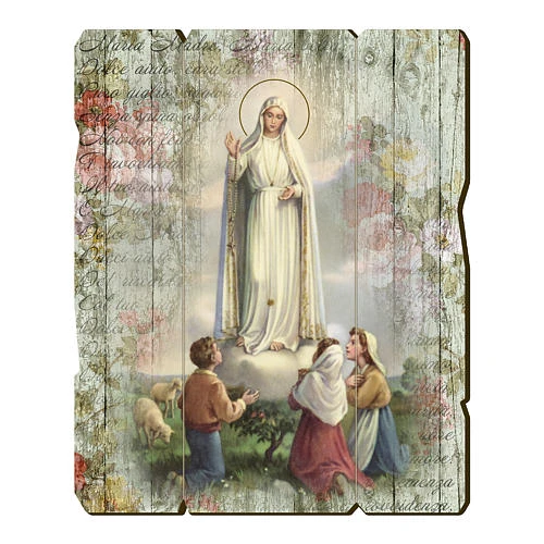 Tableau bois profilé avec crochet Notre-Dame Fatima | vente en ligne sur HOLYART