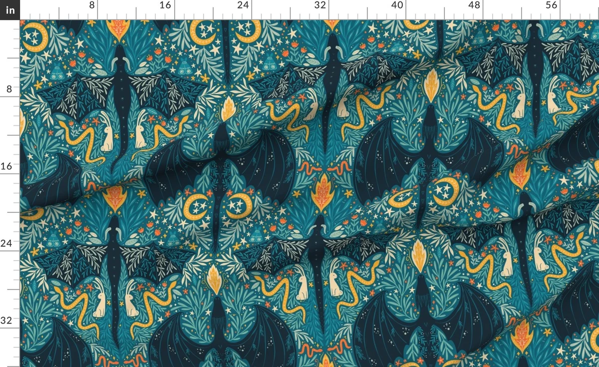 Maximalist Folk Dragons and Enchanted Fabric | Spoonflower