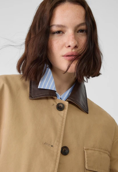 Blouson à col contrastant et poches