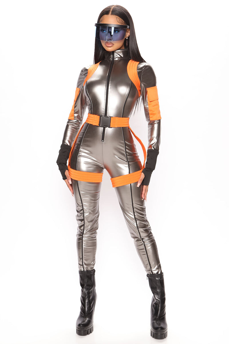 Rocket To The Moon Astronaut 4 Piece Costume Set - Silver