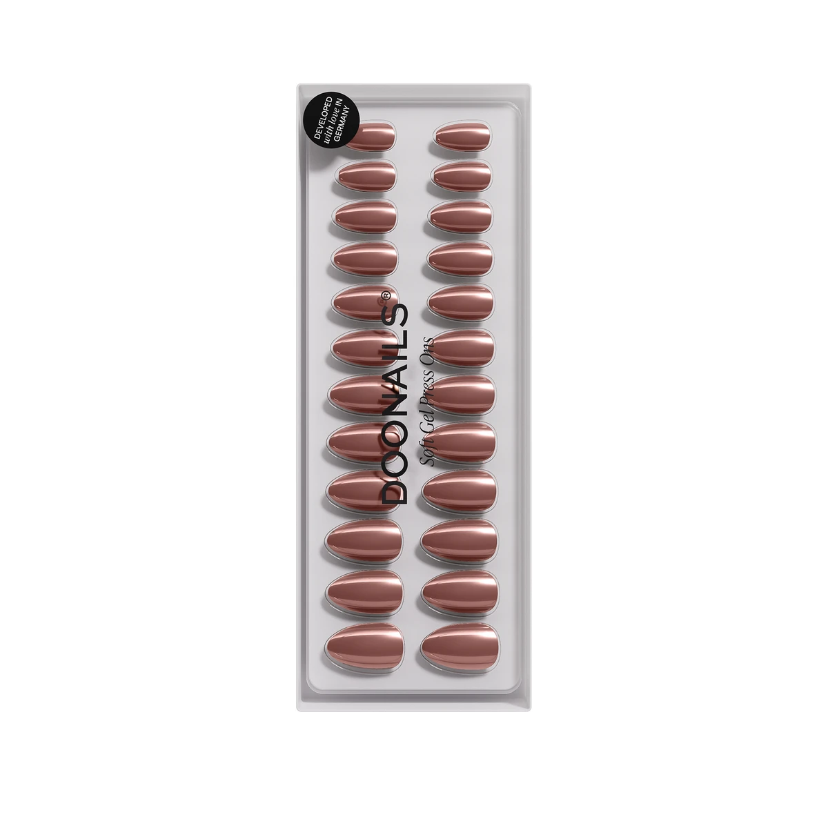 DOONAILS Glazed Chocolate Short Almond Soft Gel Press Ons