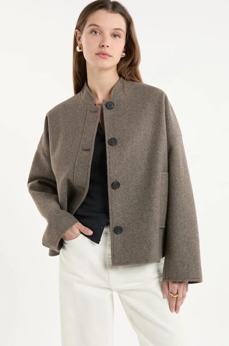 Manteau à boutons avec laine