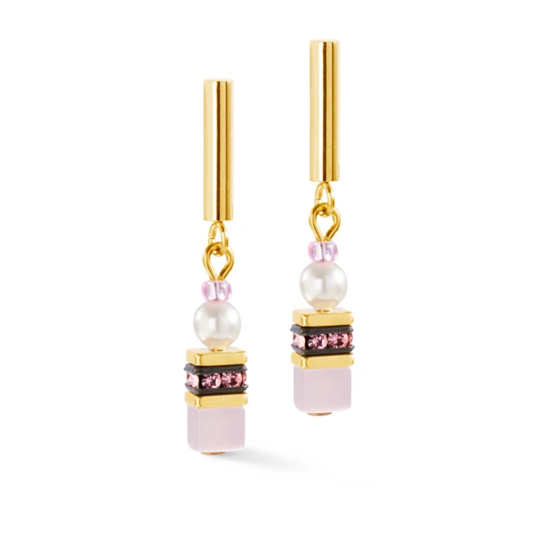 Boucles d'oreilles GeoCUBE® Mini Fusion Pearls or-rose