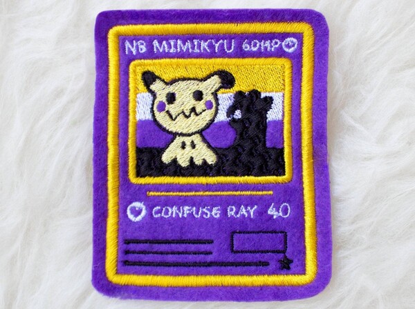 Non-Binary Mımıkyu Card Sew-On Patch