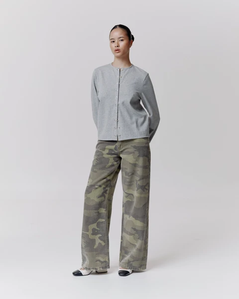 HENLEY LONG SLEEVE T-SHIRT GREY