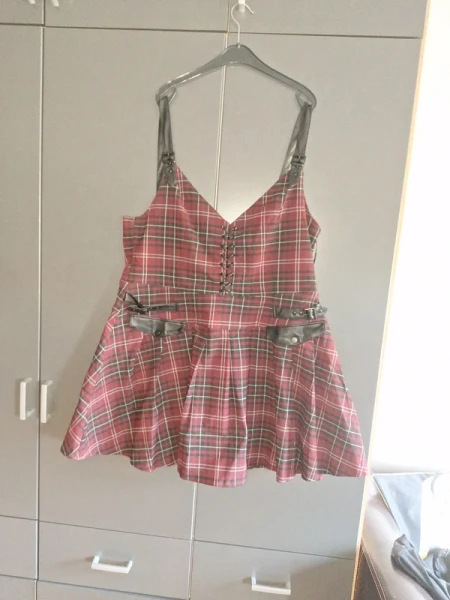 Killstar tartan dress red