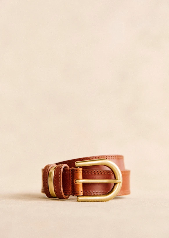 Ceinture Taylor - Cuir Naturel Héritage - Cuir lisse bovin tannage végétal - Sézane