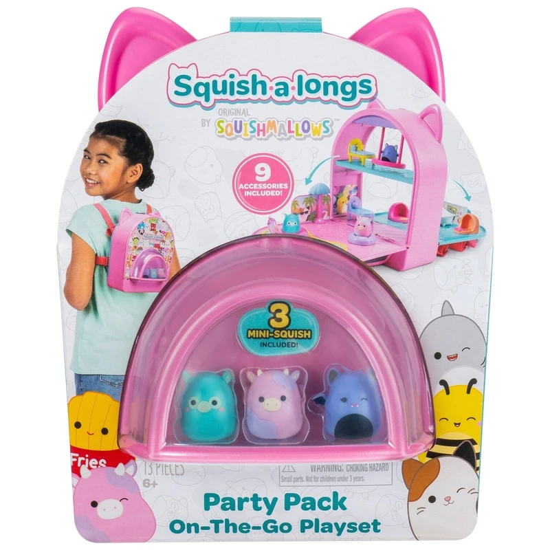 Squishmallows - Squish-A-Longs Coffret Sac à Dos et 3 Figurines - Modèle Aléatoire