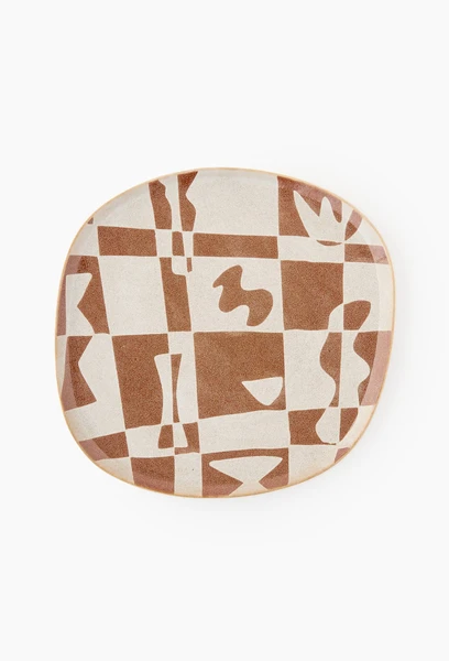Assiette à diner à motifs, en céramique - GARANCE VALLEE X MONOPRIX MULTICO MONOPRIX CREATEURS