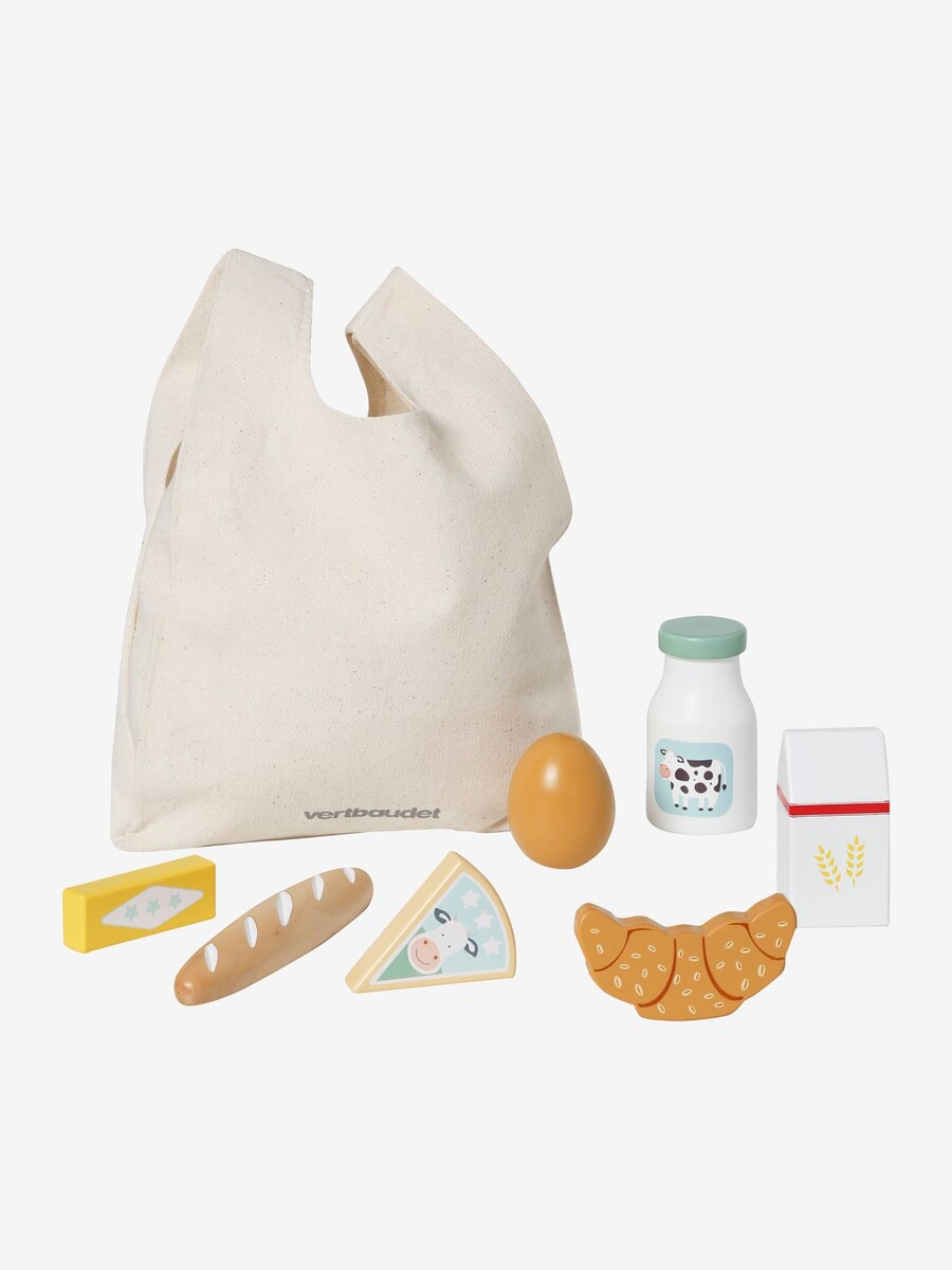 Sac avec provisions en bois FSC® multicolore - Vertbaudet